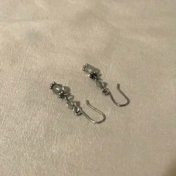 Vintage silver & bead dangle earrings - Picture 5 of 6